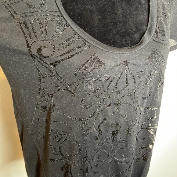 Tildon Black Lightweight Burnout Top Tee Small - Picture 5 of 6